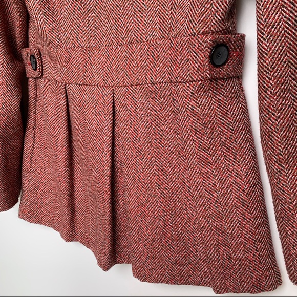 Anthro Needle & Thread Herringbone Tweed Pea Coat - Picture 4 of 7